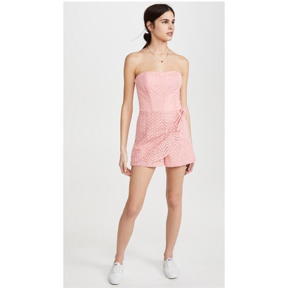 New Amanda Uprichard Delphi Romper in Pink Women's Size M - Picture 1 of 10